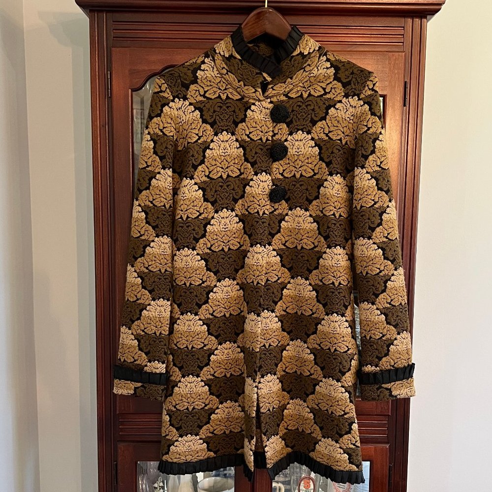 ICELANDIC DESIGN Brown & Black Duster Sweater - Size M